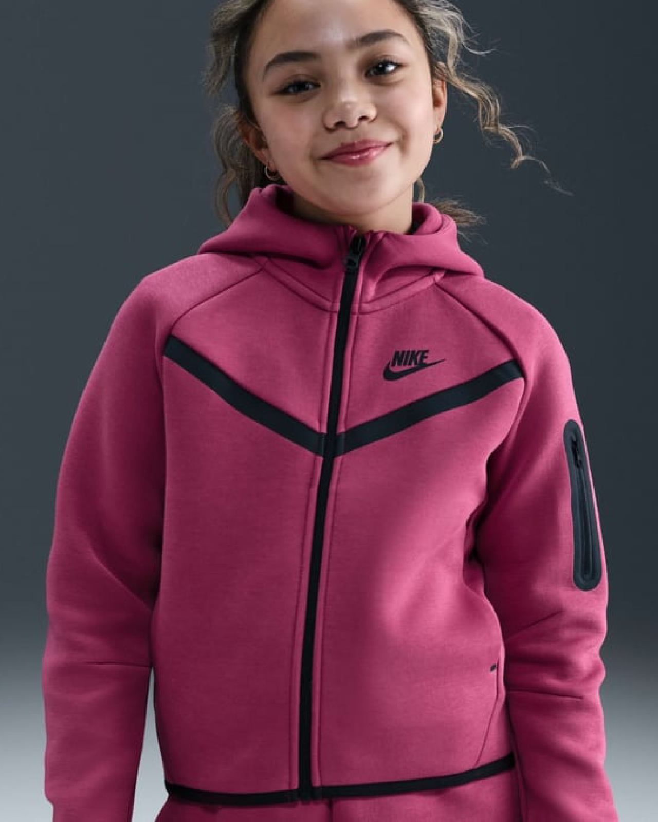 Image of Детски Суитшърт NIKE G NSW TCH FLC HD FZ LS - PD